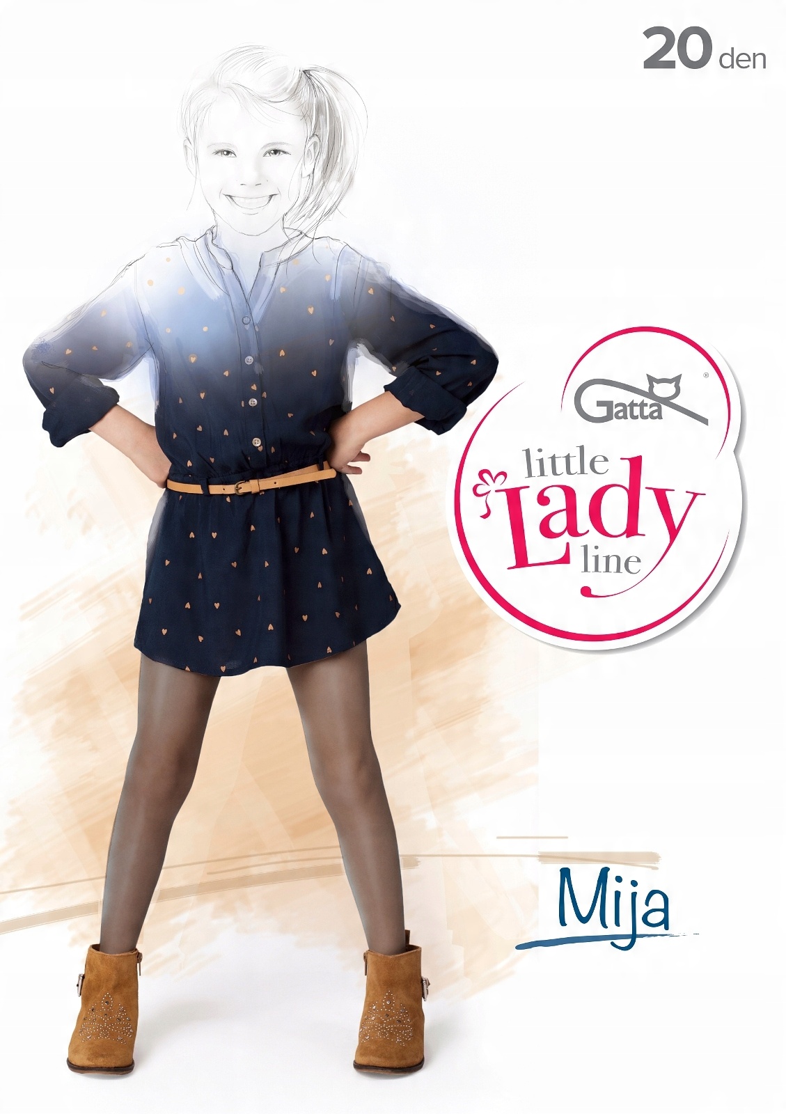 

Gatta rajstopki Mija lycra 20 den grafit 128-134