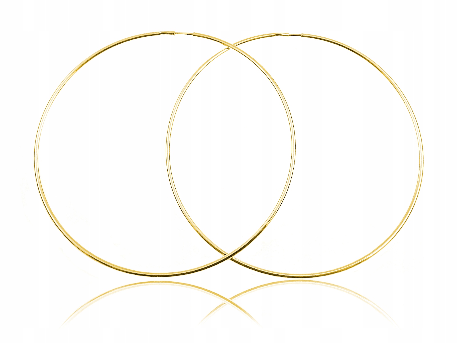 

Klasyczne Pozłacane Kolczyki Duże Koła Kółka 7.5CM