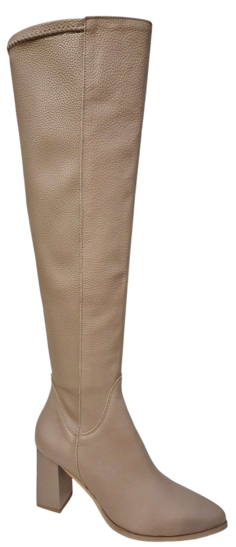 Gamis 7645 Béžové kozačky s laycrou za koleno, velikost vel.