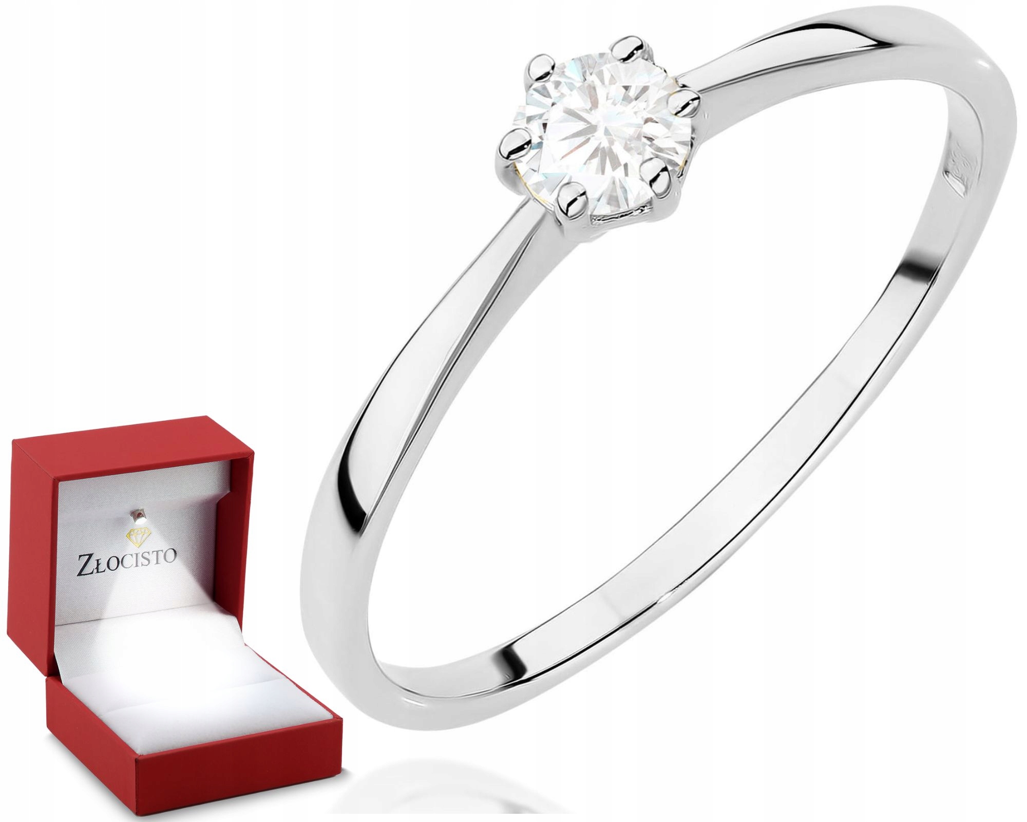 Prstýnek Z Bílého Zlata S Briliantem 585