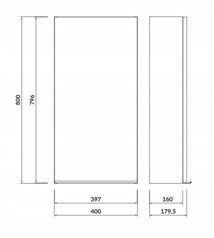 Szafka wisząca 40 biała Virgo uchwyt czarny Szerokość mebla 40 cm