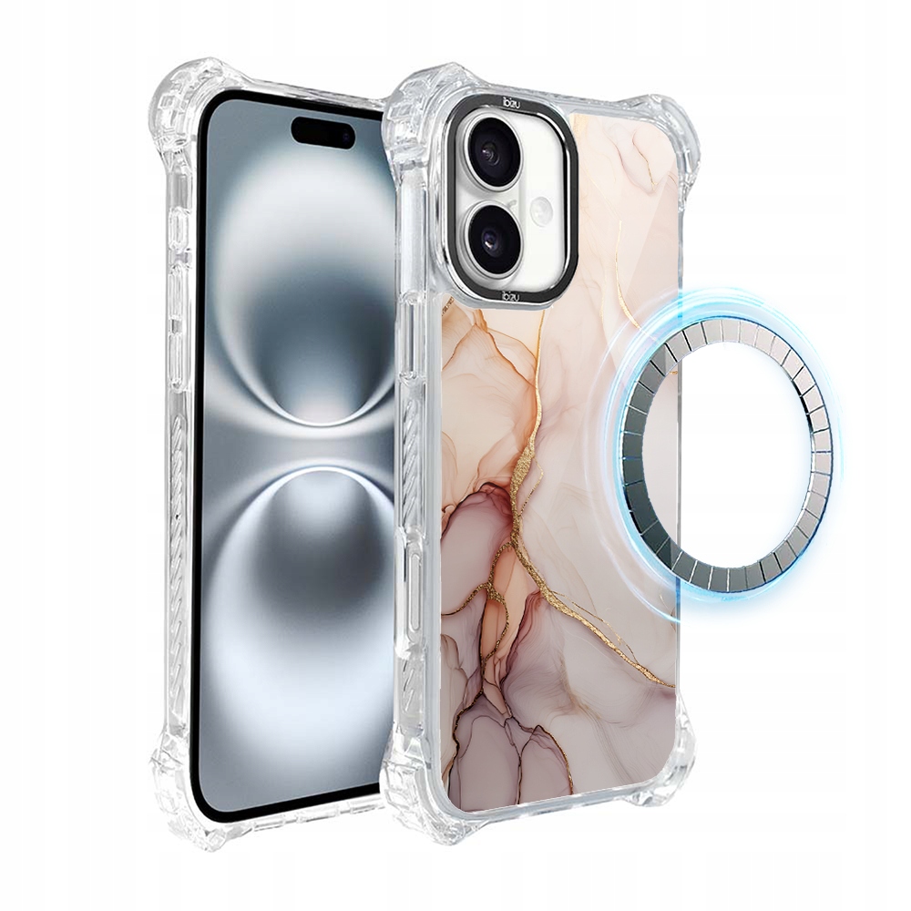 Pouzdro pro iPhone 16 Ibizu DropGuard Ultra s MagSafe, růžový alabastr