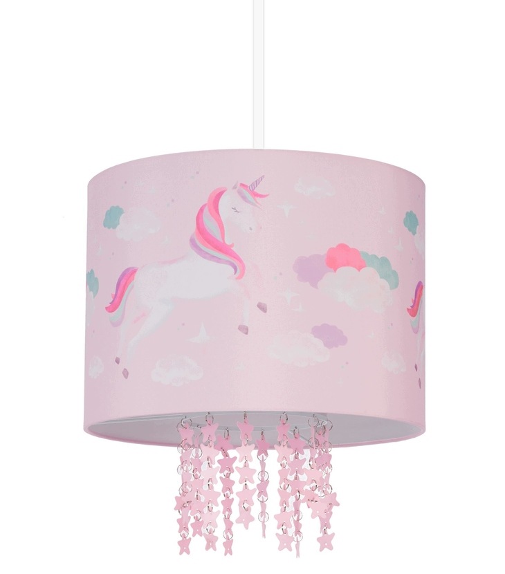 Lampa sufitowa jednorożec różowa do pokoju dziecięcego