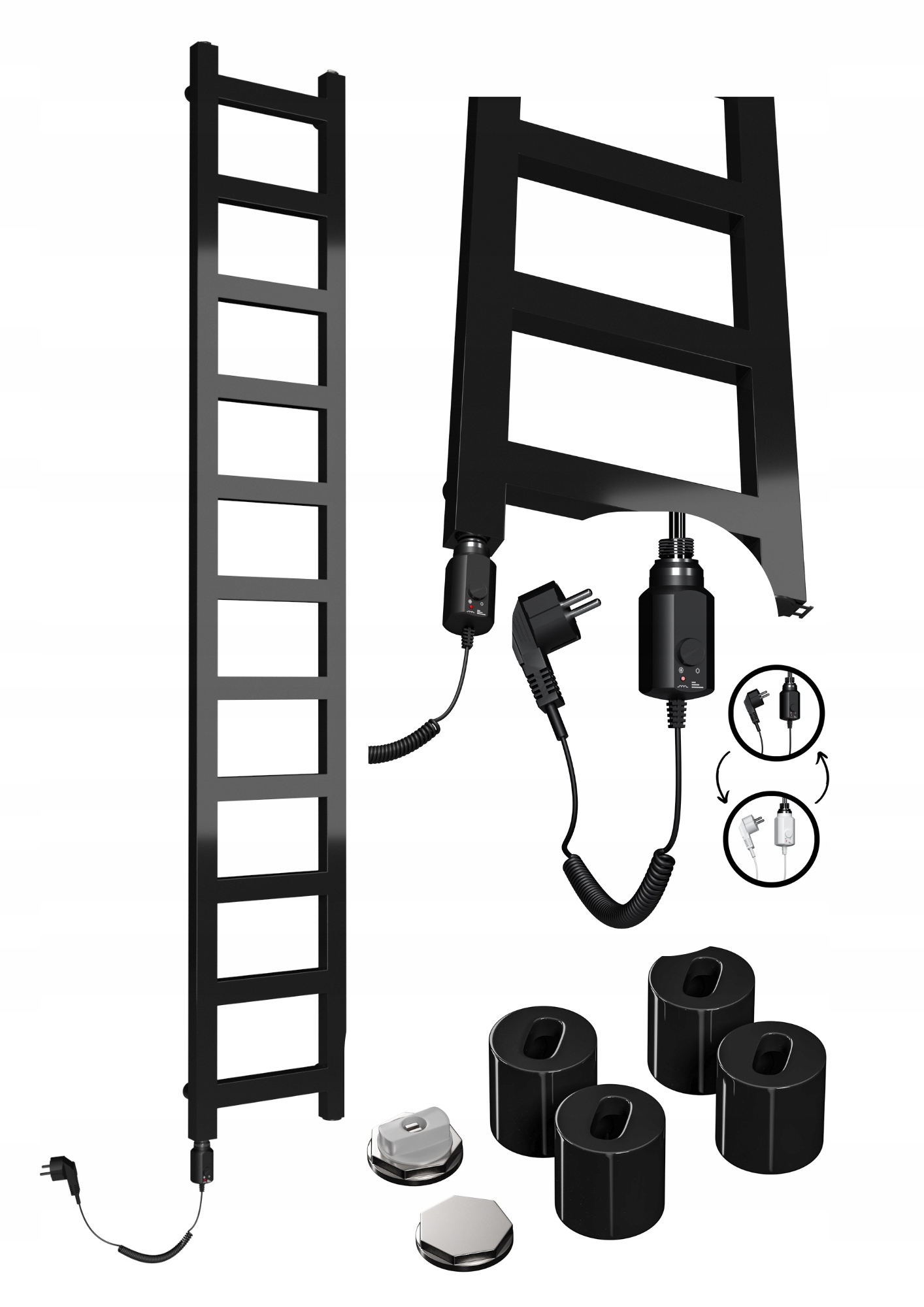 Elektrický ohrievač Mini 770x250 Čierny lesk ohrievač