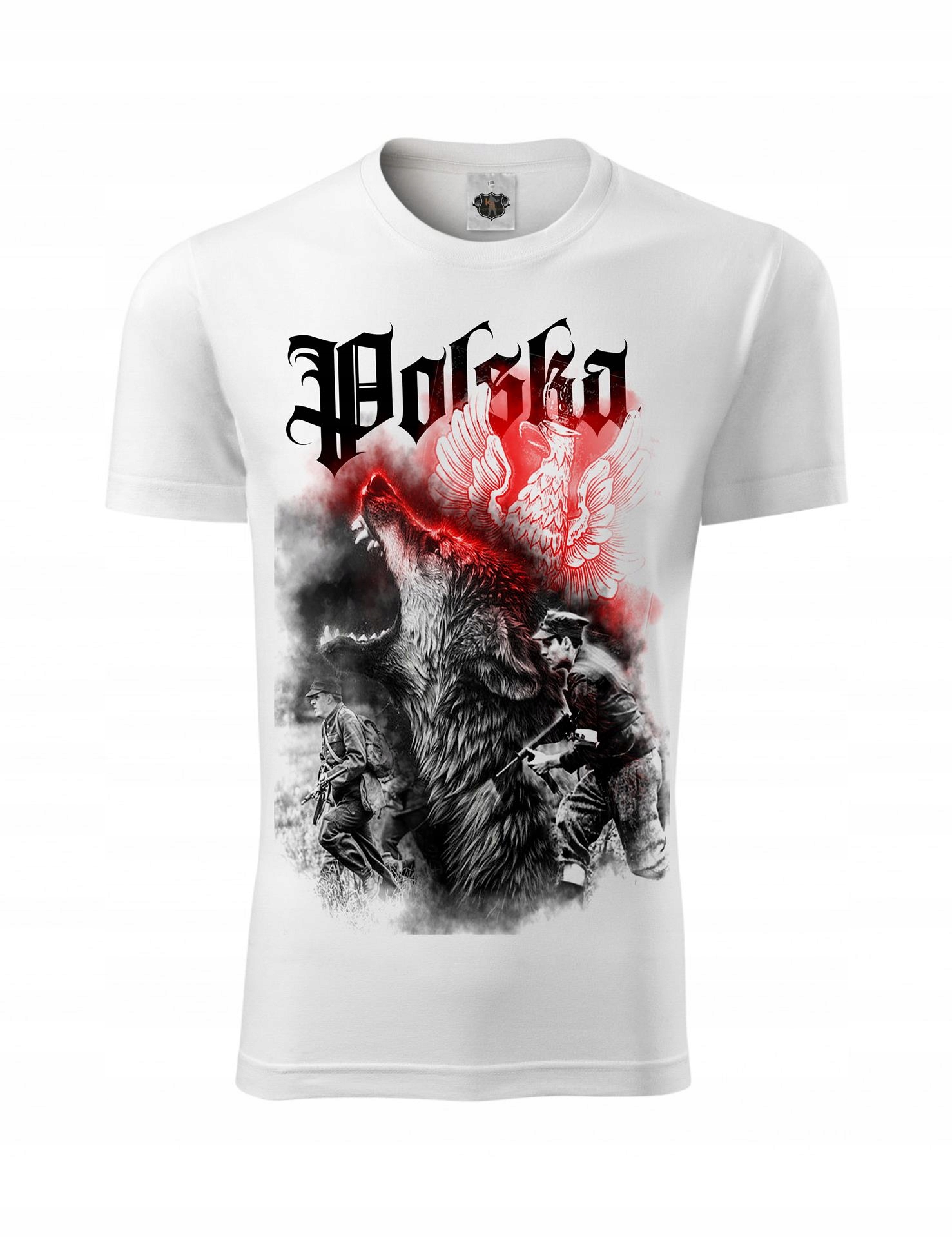 

S Koszulka wilk biała Patriotyczna żołnierze wojna