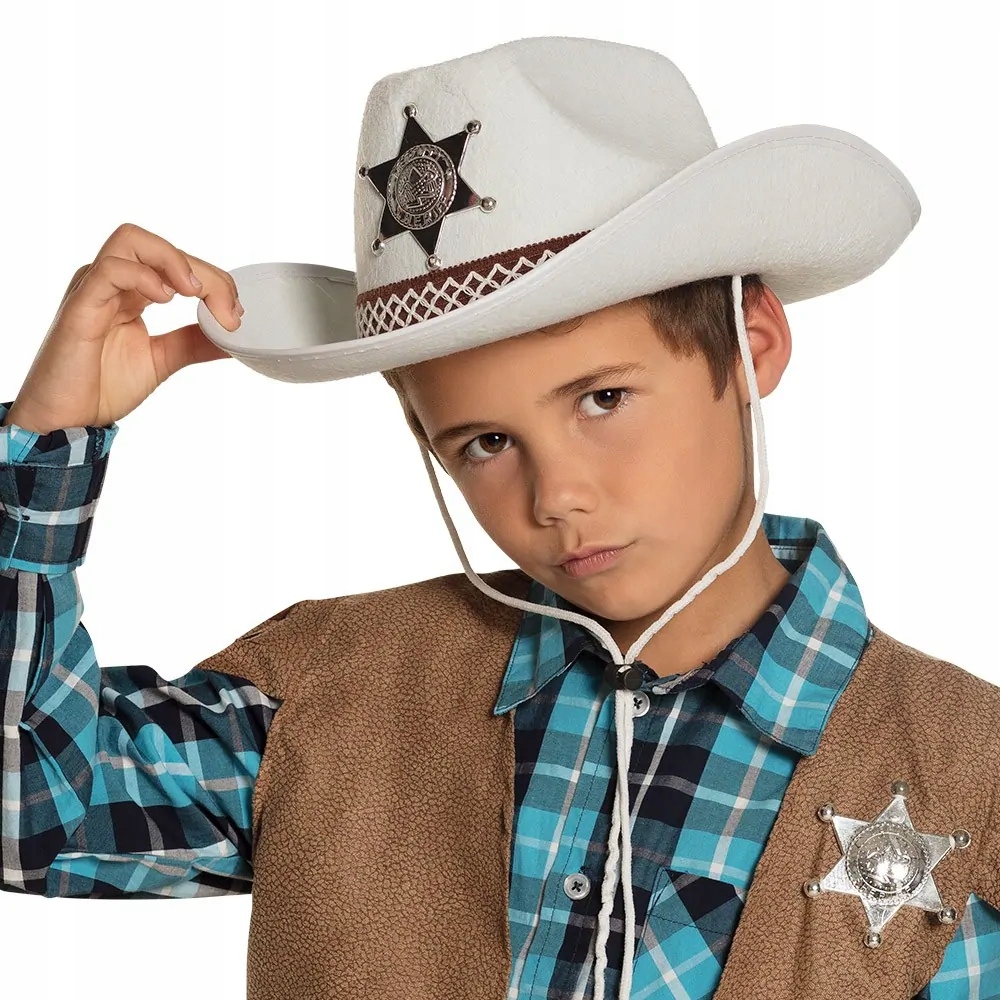 KAPELUSZ SZERYFA KOWBOJA BIAŁY MAŁY DZIECIĘCY Marka Widmann