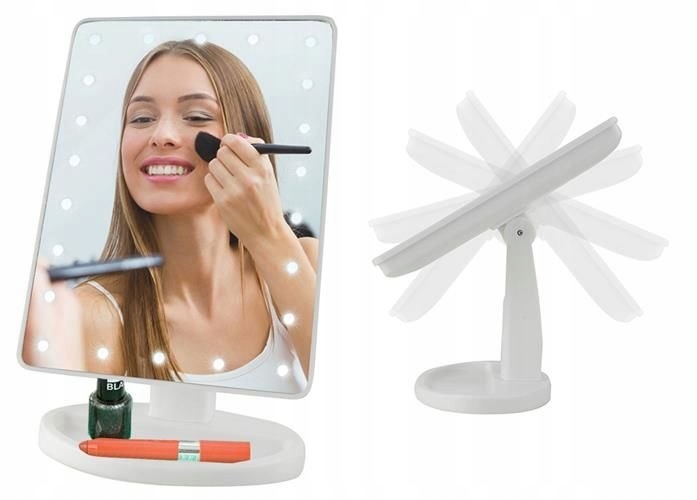 PODŚWIETLANE LUSTERKO KOSMETYCZNE DO MAKIJAŻU LED