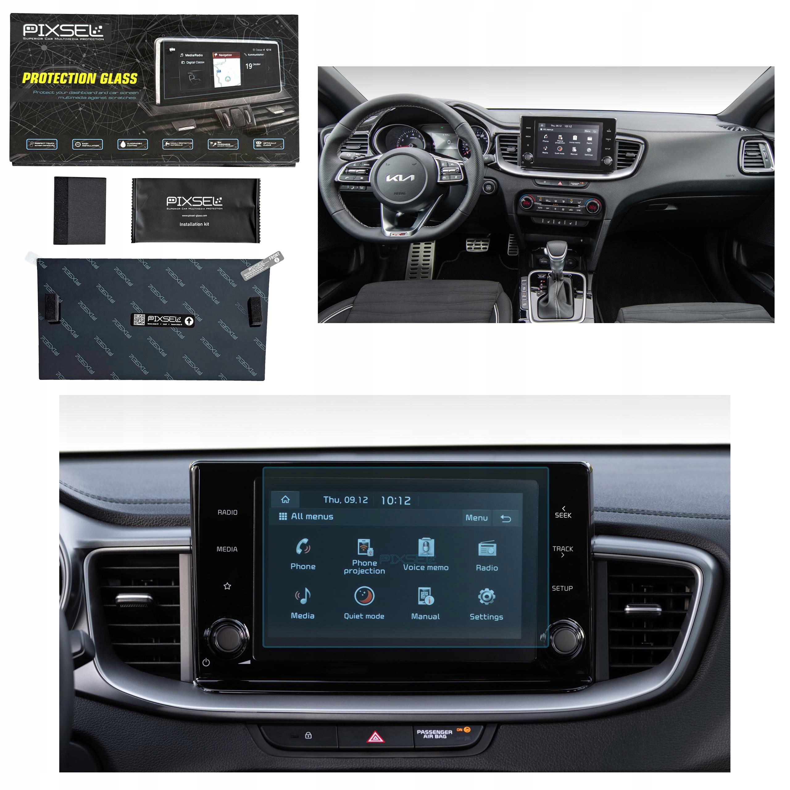 Antyodciskowe Matowe Szkło Ochronne Kia CEED-9“ 2018-na monitor