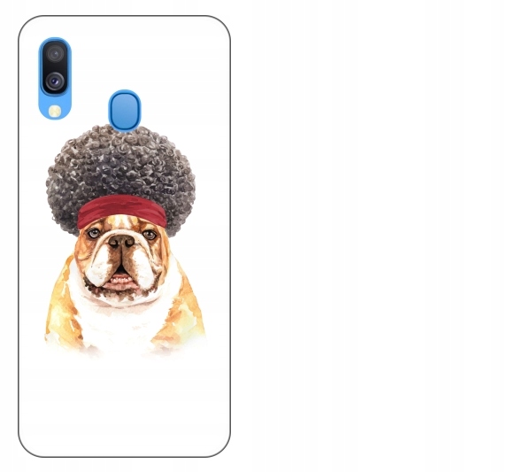 

Etui pokrowiec Samsung Galaxy A40 Bulldog afro pie