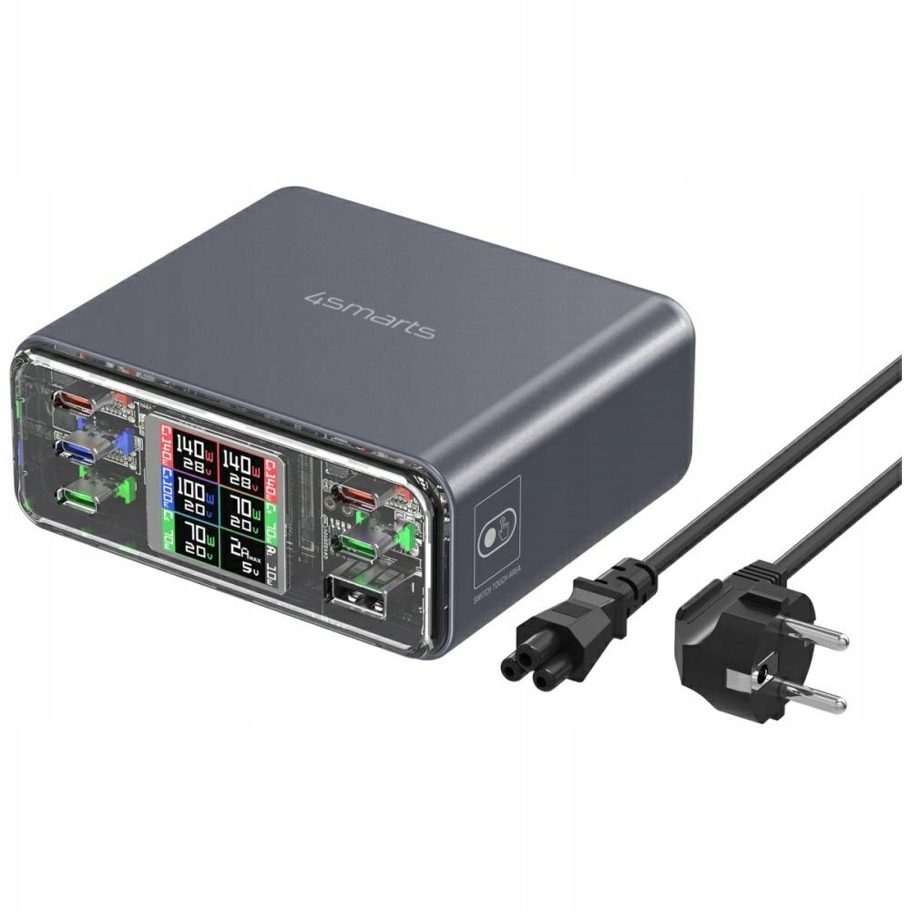 Nabíjecí stanice 4smarts Desk Charger Lucid GaN Diy 360W 5xUSB-C 1xUSB-A