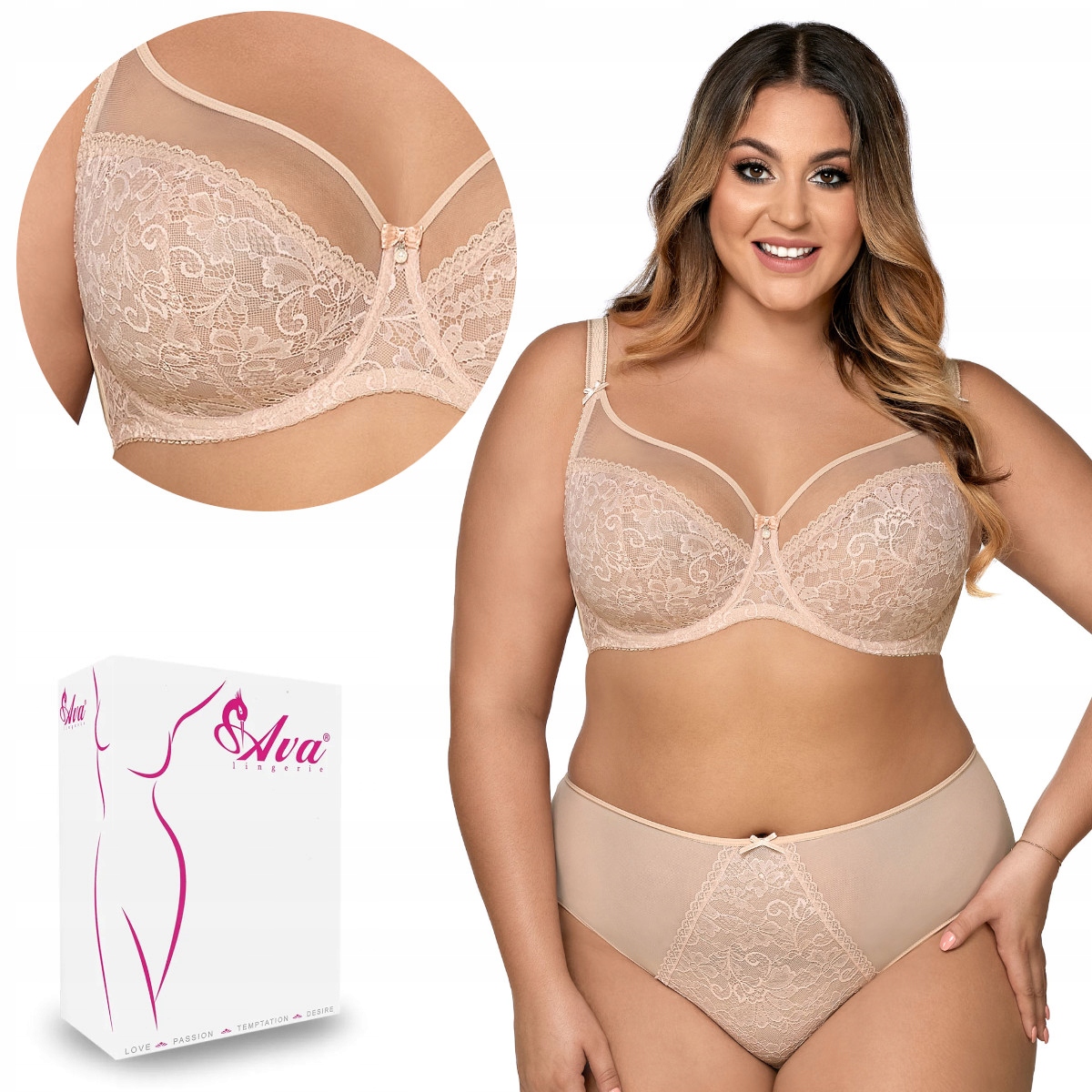 Podprsenka Soft Crystal Av 1396 měkká béžová 105F