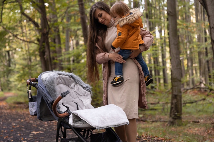 ŚPIWOREK OLAF JASNO-SZARY 100 X 45 Kolor srebrny