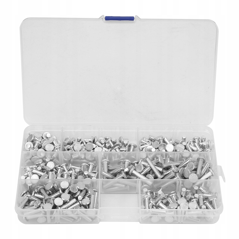 Nity Pełne Aluminiowe Łbem Płaskim M4 4MM~20MM Do Zaklepywania 350SZT