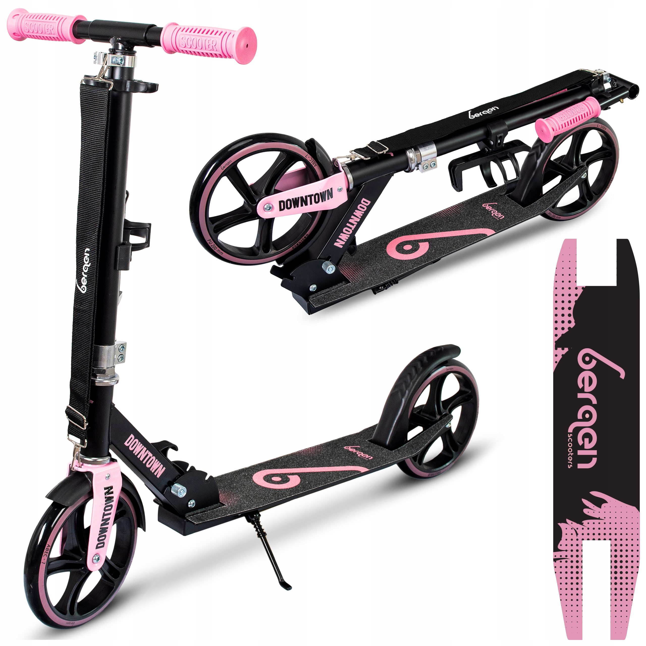 Hulajnoga Miejska Bergen Downtown Składana Dla Dzieci Duża Lekka Koła