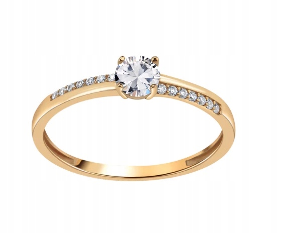 Złoty Pierścionek z Cyrkoniami r15 PZ21262 Verona Jewellery