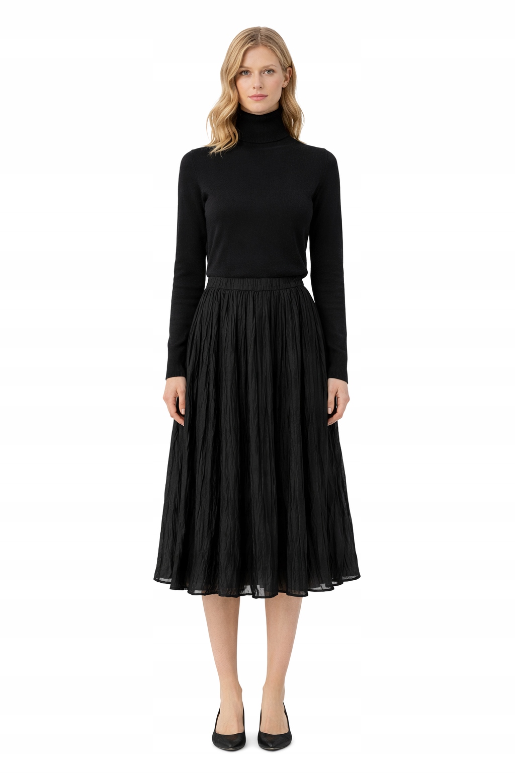 Černý Svetr S Dlouhým Rukávem A Rolákem S/m 1I3A