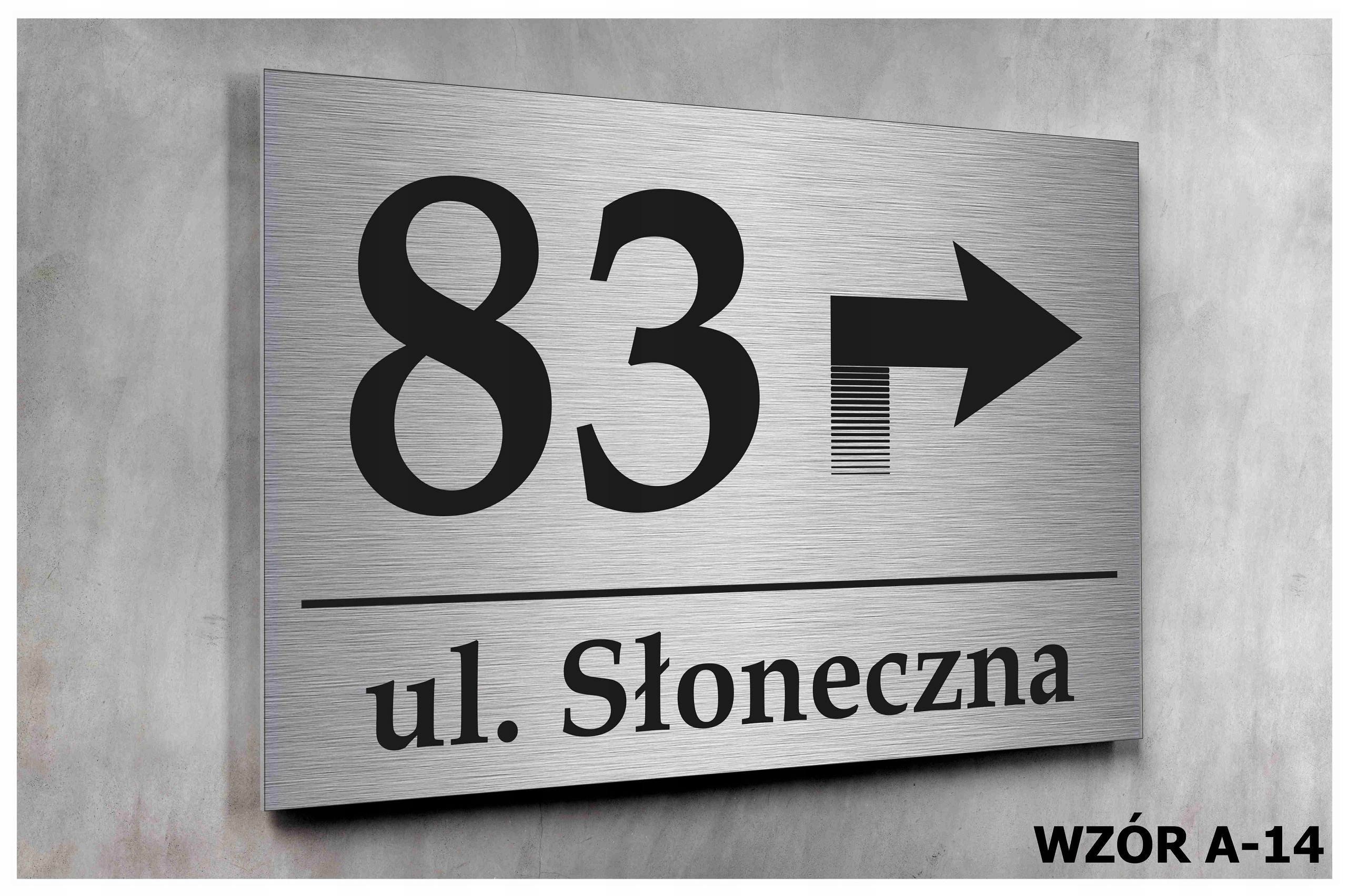 Tabliczka Tablica ADRESOWA Nr DOMU 20x30 ALUMINIUM Srebrny szczotkowany
