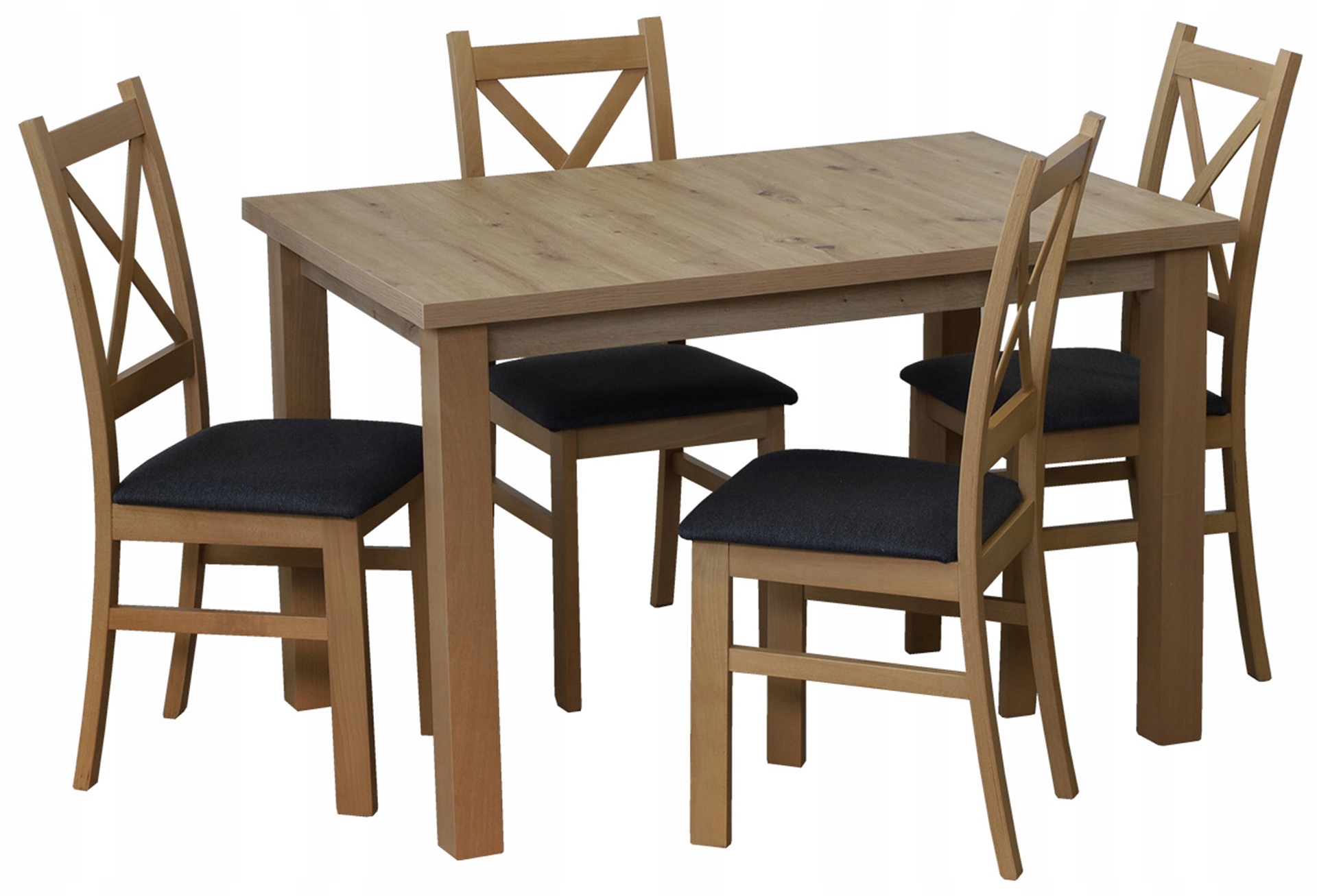 Sada kuchyňského stolu 100x70 se 4 jídelními židlemi M016-4 Dub Artisan