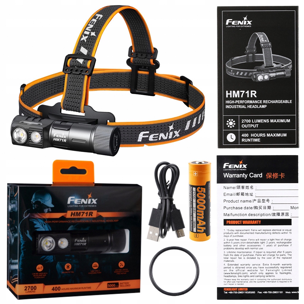 Latarka diodowa Fenix HM71R czołówka kątowa 2700lm