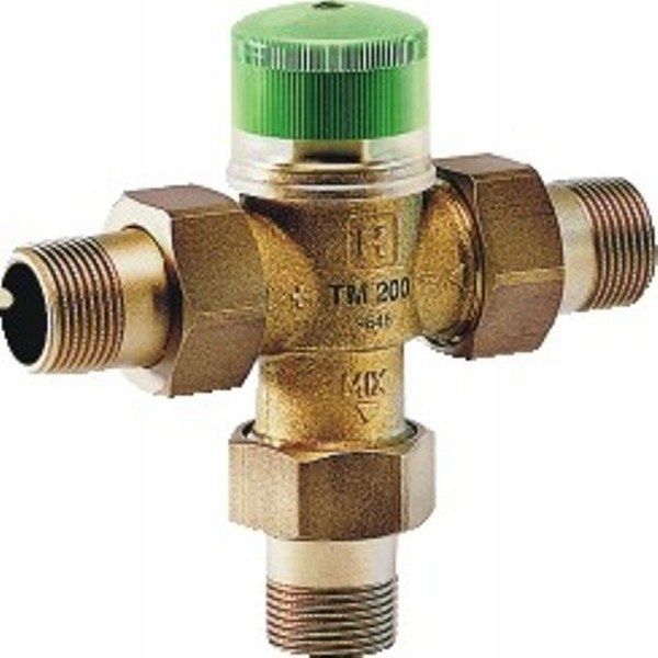 Zawór temostatyczny cwu, 3/4", ze śrubunkami gwintowanymi, zakres 30-60 0C