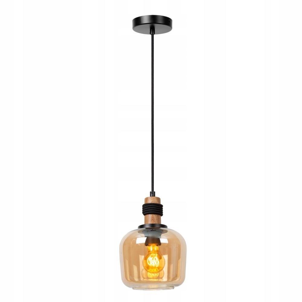 Závesná lampa čierna Ilona vintage s teplým leskom nad stôl 18/62/Lucide