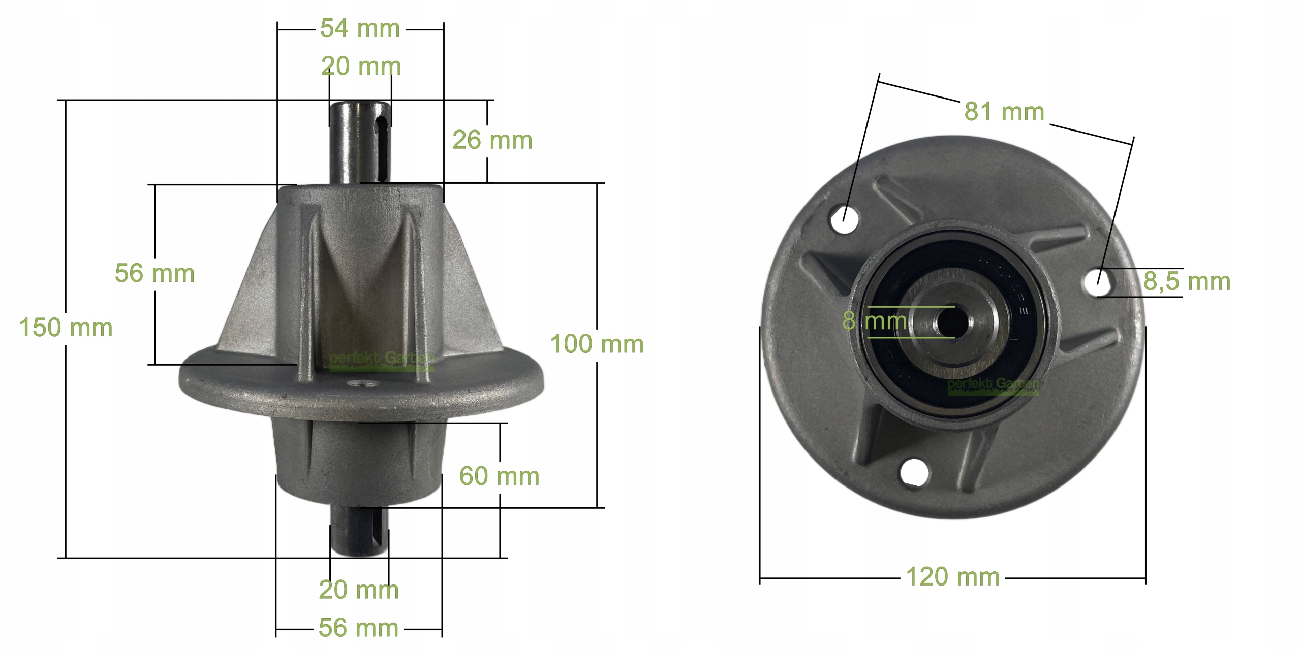 Mandrela náboj pravý Castel Garden Cg 84 XDL 160 190 210 382207205/0