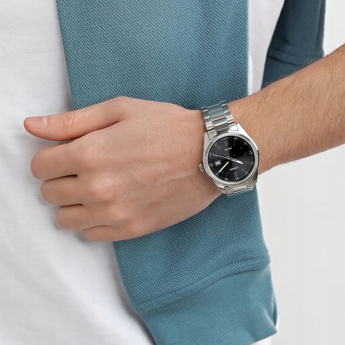 ZEGAREK MĘSKI CASIO MTP-1302PD-1A1VDF (zd072f) + BOX + GRAWER Materiał paska stal