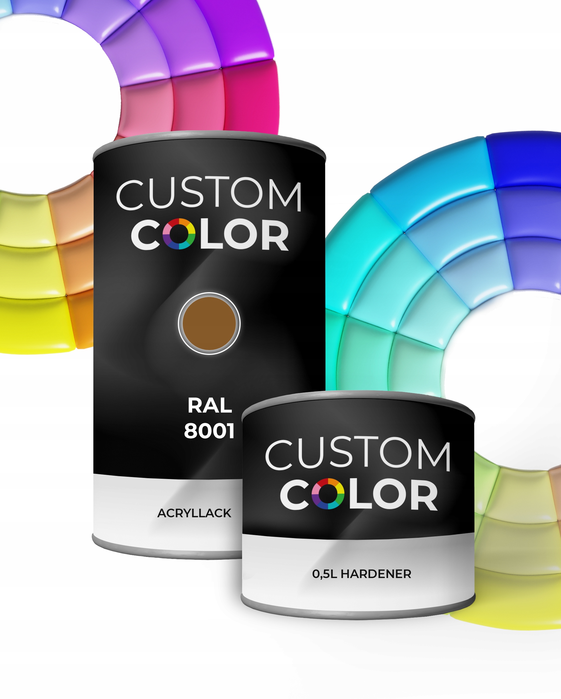 Custom Color Ral 8001 Ořech světlý lesk Lak 2:1 Barva akryl 1L 0,5L