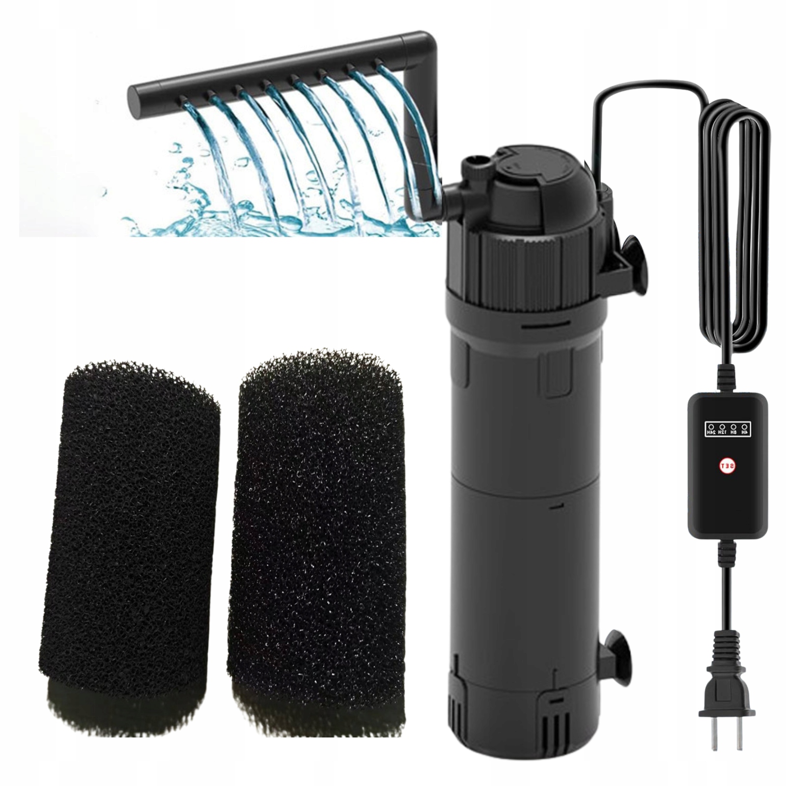 Levně 5V1 Vnitřní Filtr 500 L/h Pro Akvárium 100-200 L, Profesionální S Regulací