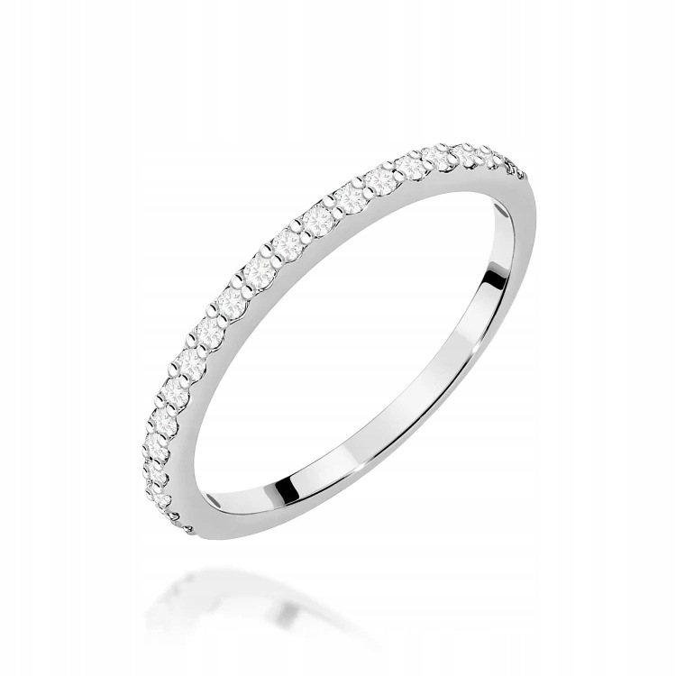 Zlatý prstýnek, snubní prsten s laboratorními diamanty 0,18 ct, bílé zlato