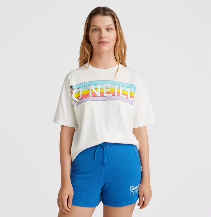 O'neill Dámské Tričko Bílé S Potiskem, Krátký Bavlněný Rukáv, Velikost 6FA