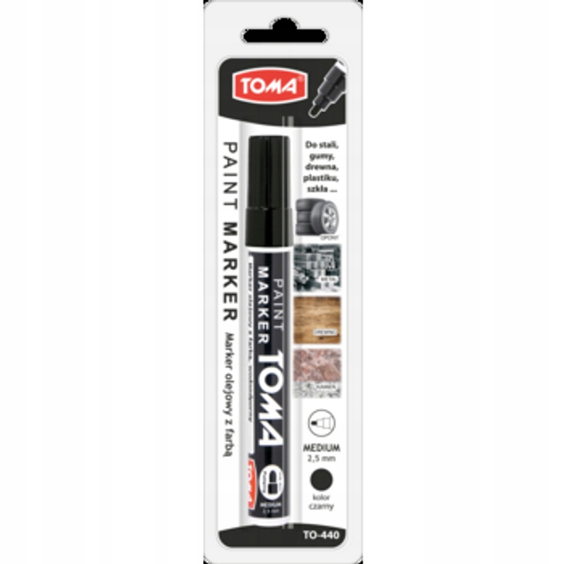Marker olejowy końcowka 2,5 mm czarny Toma. Toma
