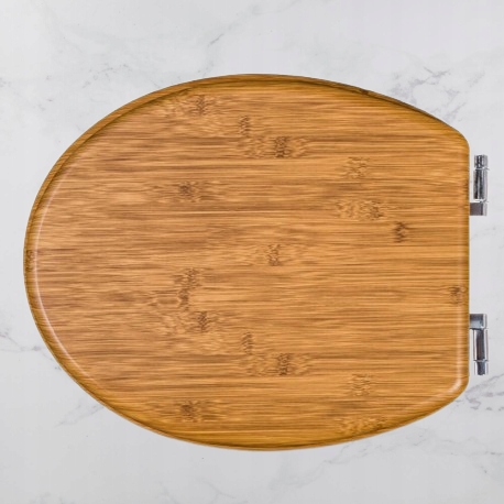 Dřevěná univerzální záchodová deska Mdf Bambus, neodnímatelná