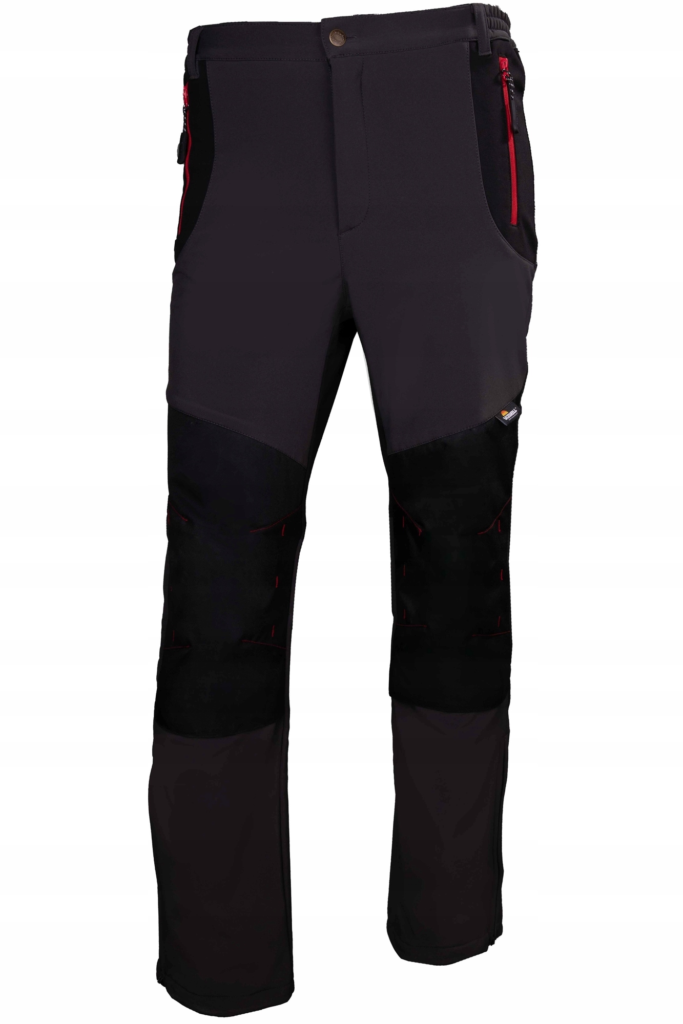 Spodnie robocze softshell, wzmocnione materiałem oxford, szaro-czarne, rozm