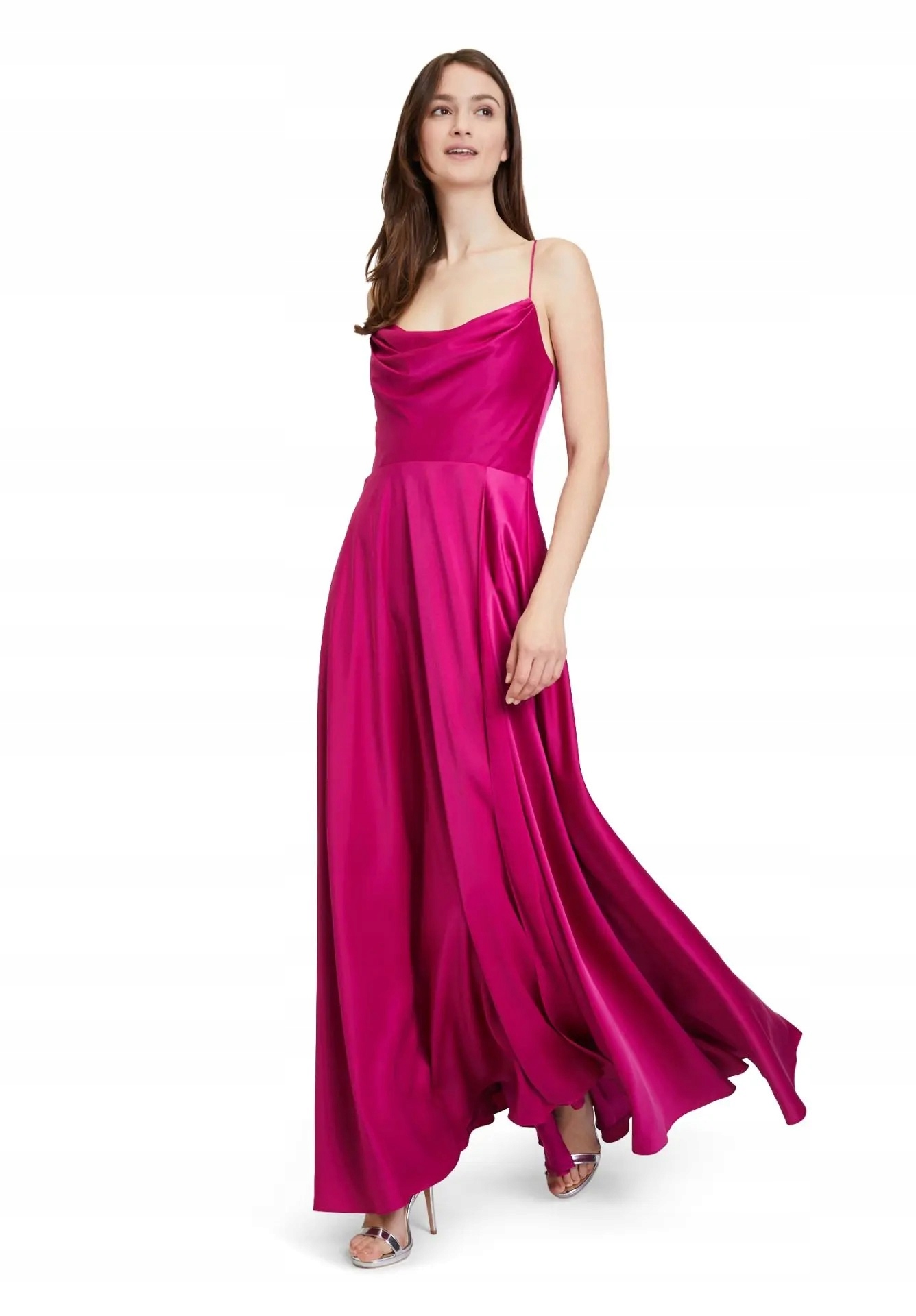 Vera Mont Šaty Večerní Maxi Zavinovací Výstřih Růžová 40 J_a