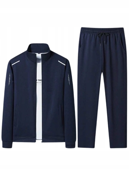 Shein Tmavě Modrý Pánský Komplet Mikina A Hladké Kalhoty L 1KB