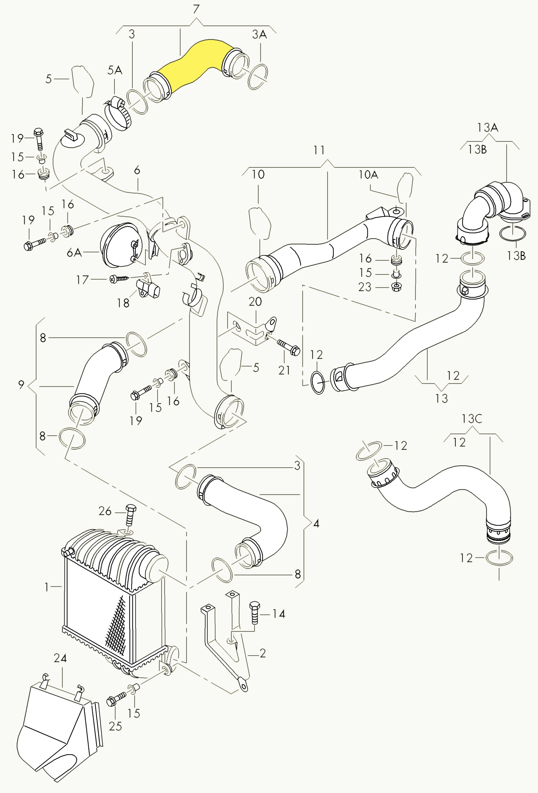 PRZEWOD RURA WAZ AUDI A3 SEAT LEON 1J0145762BJ 1 9 Part manufacturer Other
