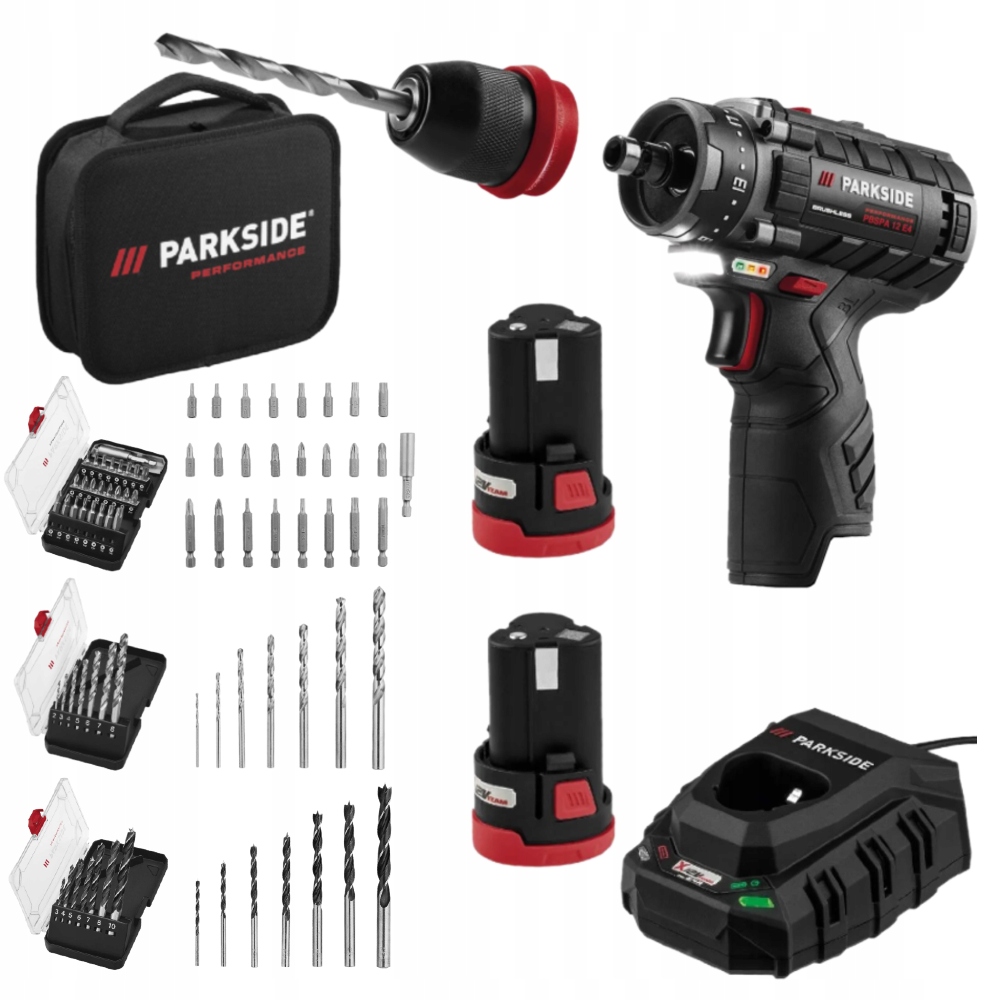 Parkside Performance wkrętarka 35Nm Pbspa 12 E4 12V 2x aku 2ah 43x akces.