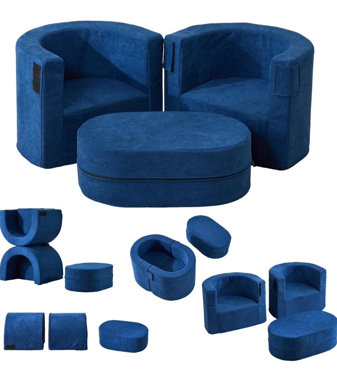 Fotel dziecięcy Anoner 3 w 1, sofa podłokietnik stolik, 74 cm x 40/50 cm