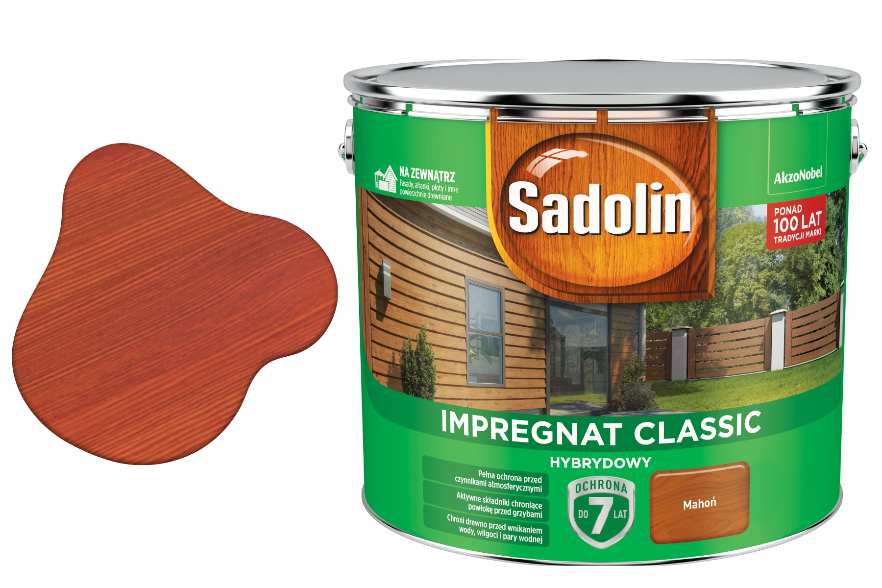 Sadolin Wydajny Impregnat Do Drewna Classic Hybrydowy Mahoń 9L