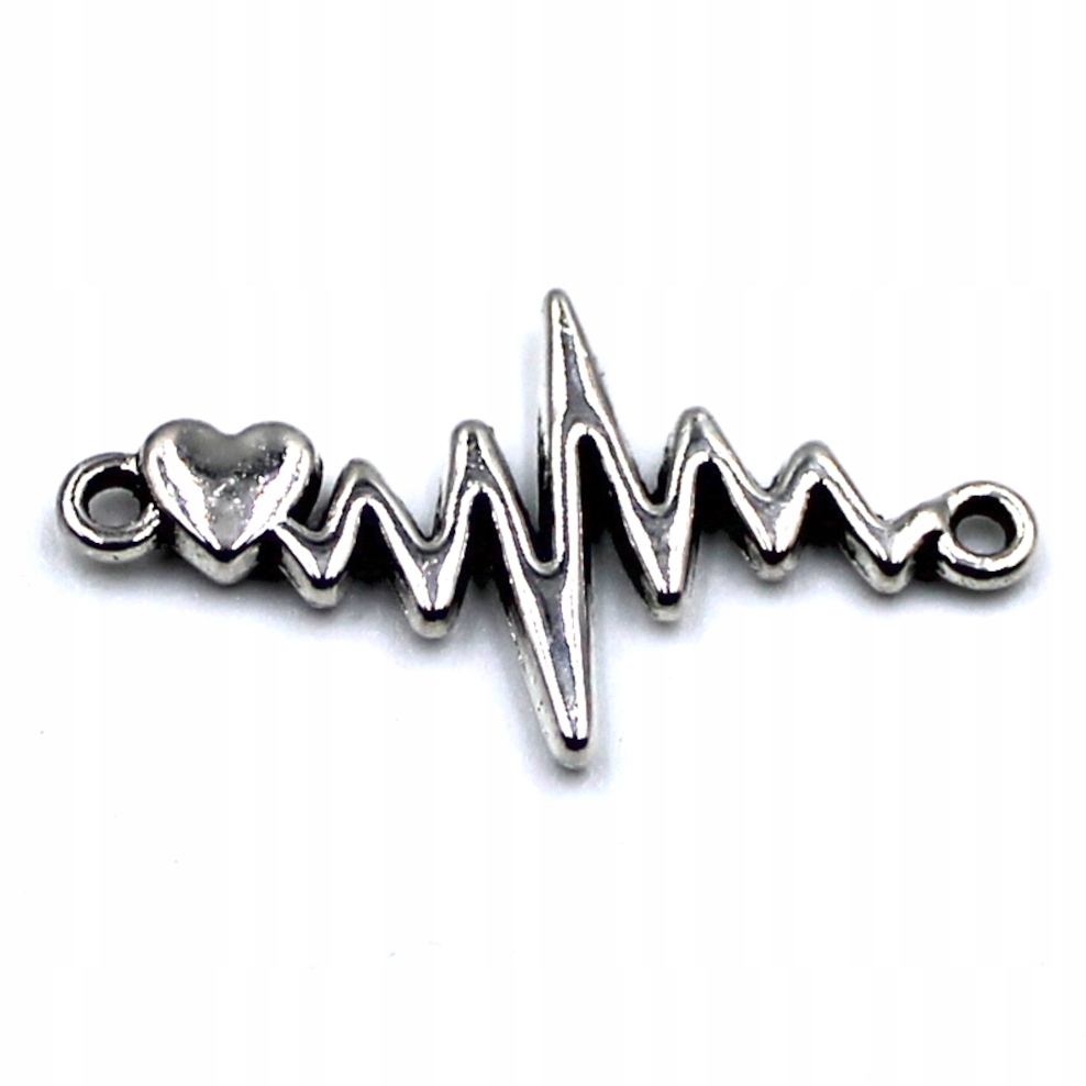 Łącznik Metalowy Serce Bicie Serca 31x17mm 1szt