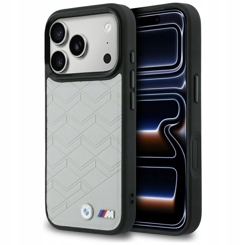 Etui Bmw M Shape Logo MagSafe do iPhone 17 Pro Max szary