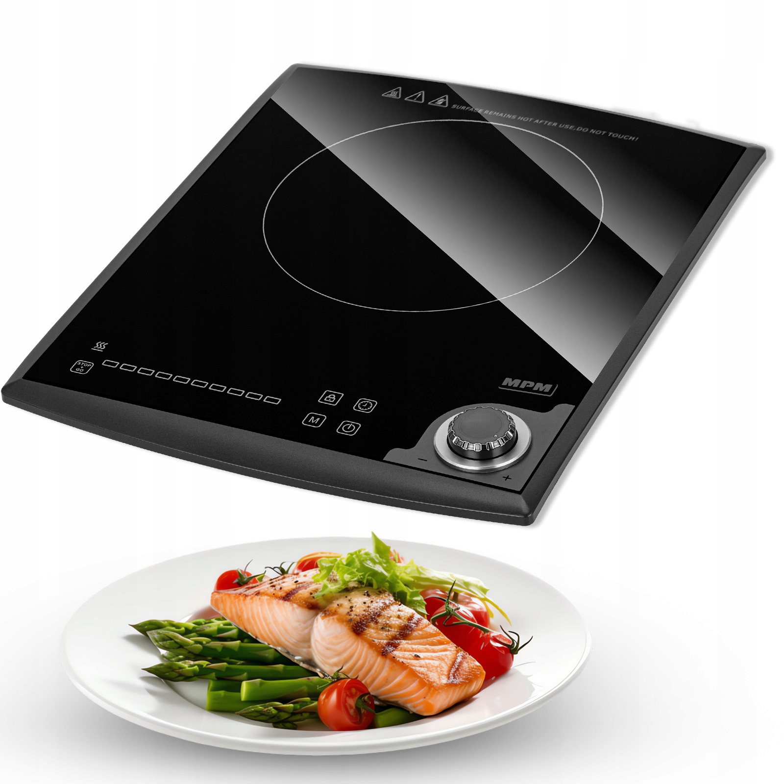 Elektrický indukční turistický vařič sklo 1800 W 1-pólový Mpm MKE-16