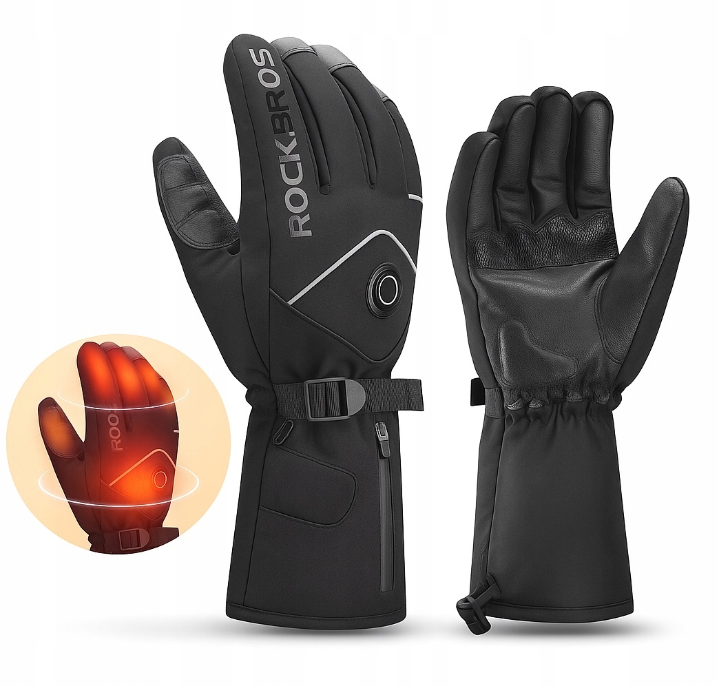 Vyhřívané rukavice Rockbros 4000 mAh Usb zimní zateplené L (ZR58)