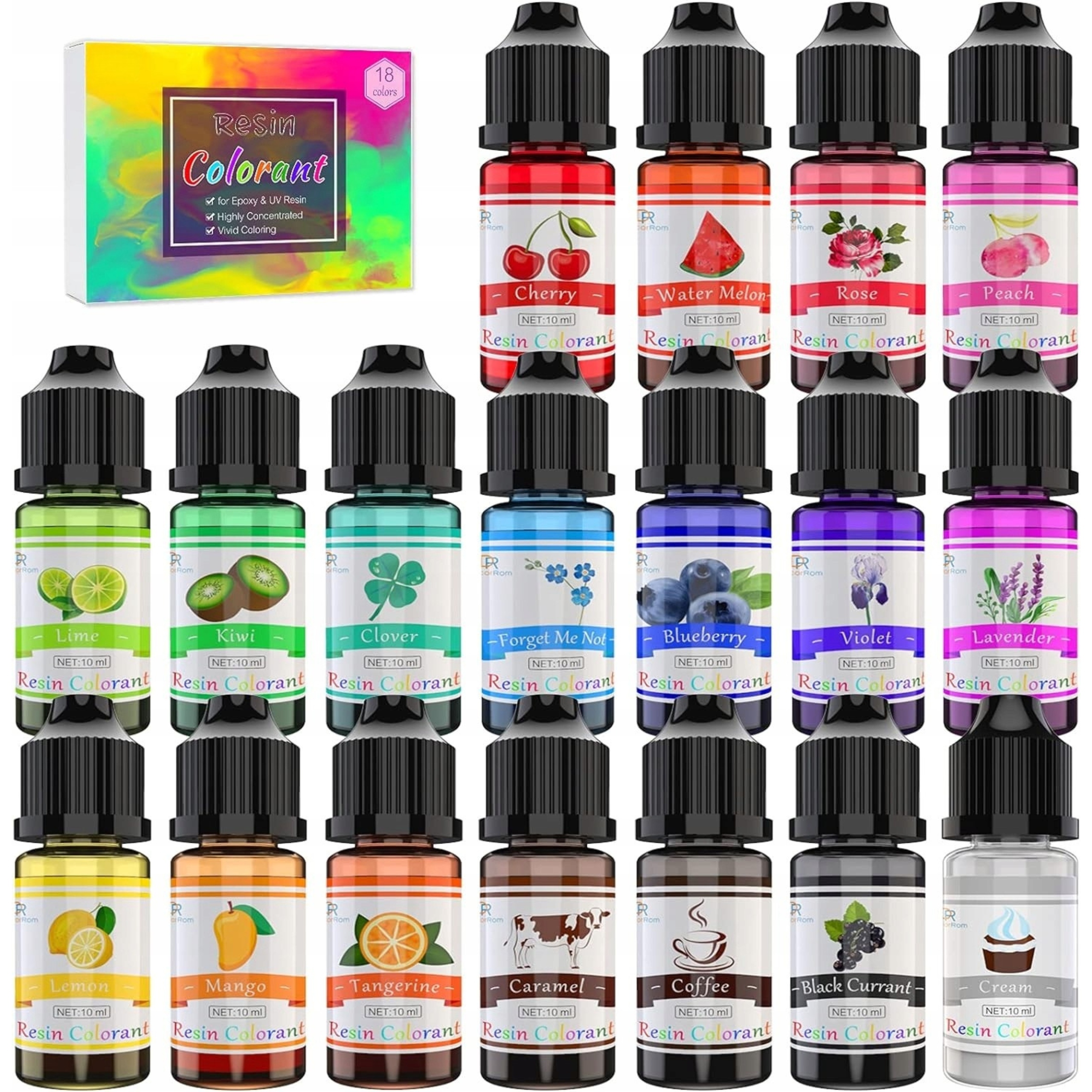 18 ks Barviva Pro Epoxidovou Pryskyřici Barviva Pro Uv Pryskyřice 18 x 10 ml