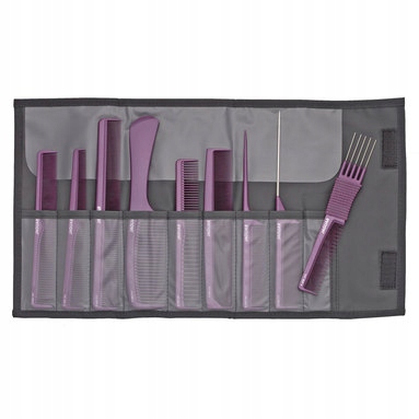 Sada 9 kadeřnických hřebenů ks fialová More Jaguar č. 11