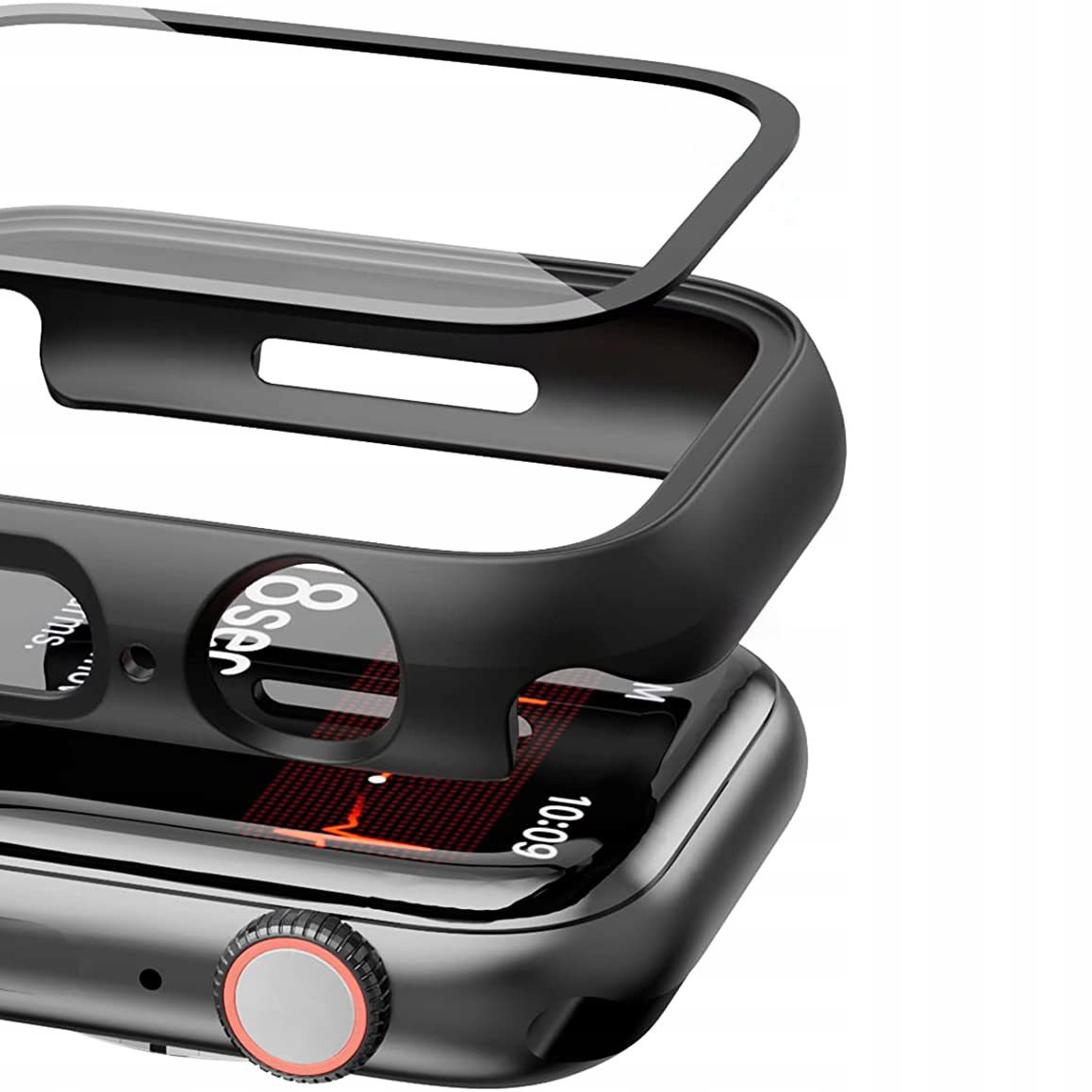 Etui ze szkłem Bizon Case do Apple Watch 7, 45mm Kolor czarny