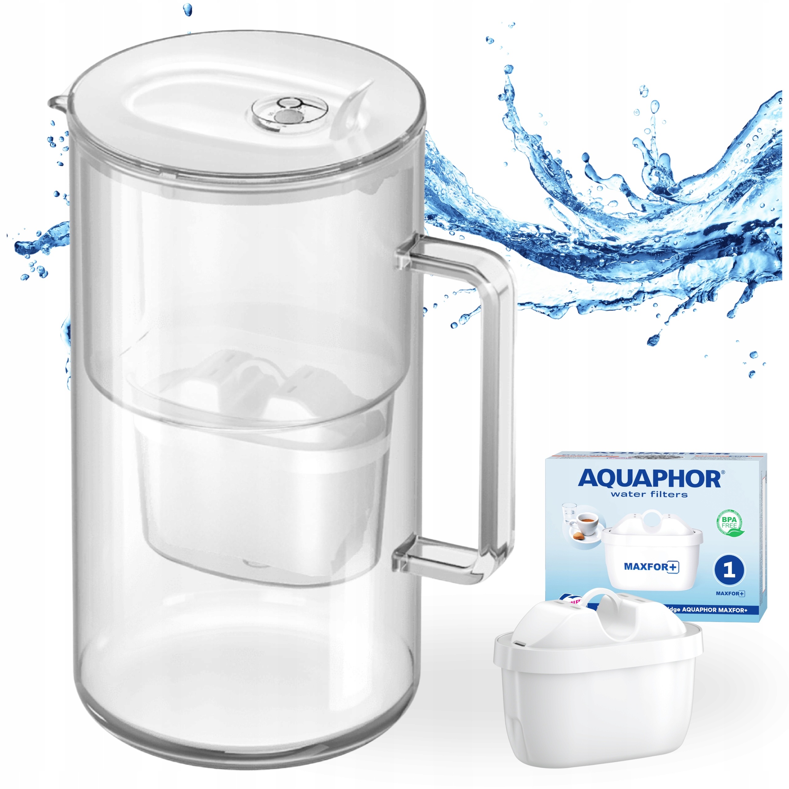 Skleněná filtrační konvice na vodu Aquaphor Glass 2,5 l filtr Maxfor+