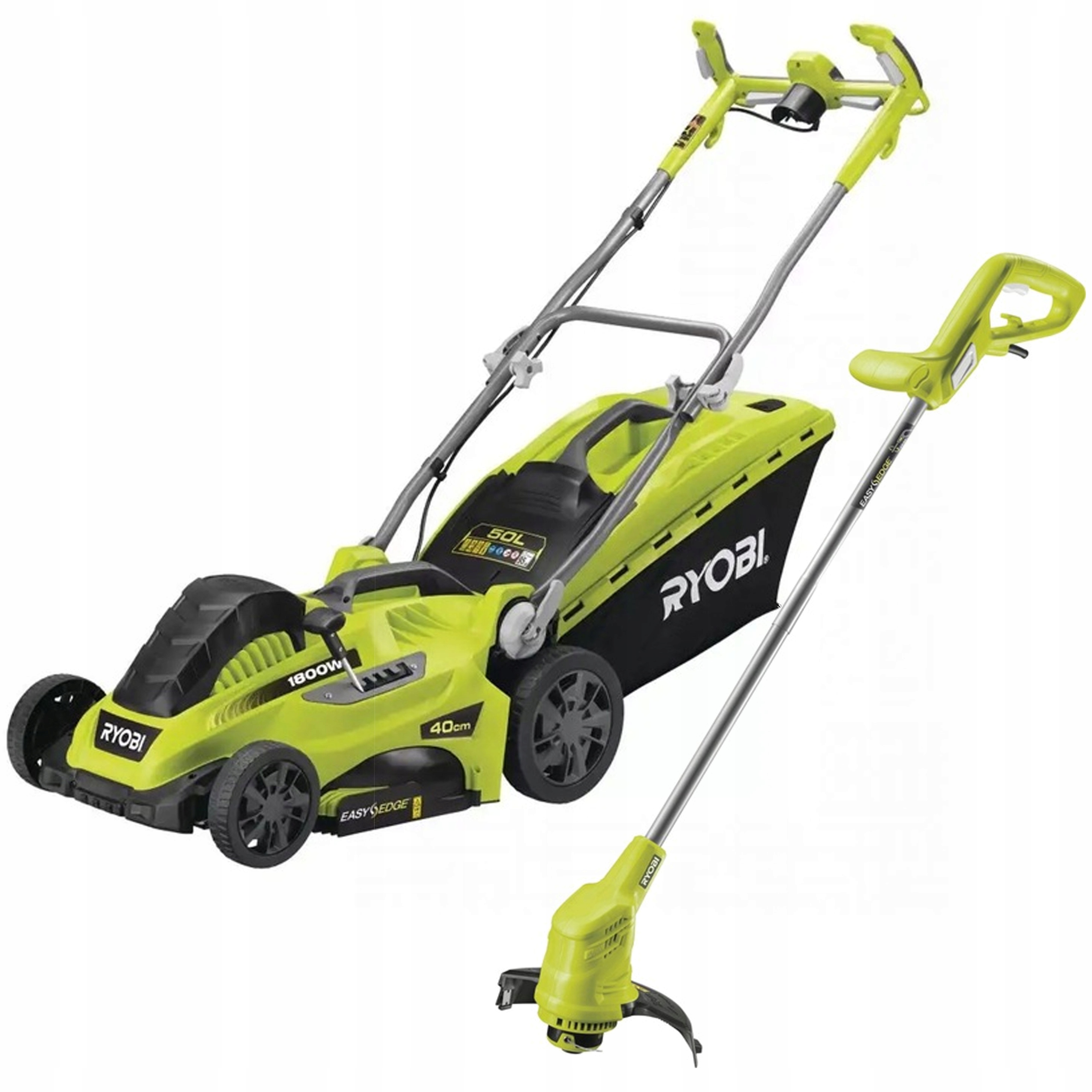 Ryobi Zestaw Kosiarka Elektryczna 1800W Podkaszarka Do Trawy 350W