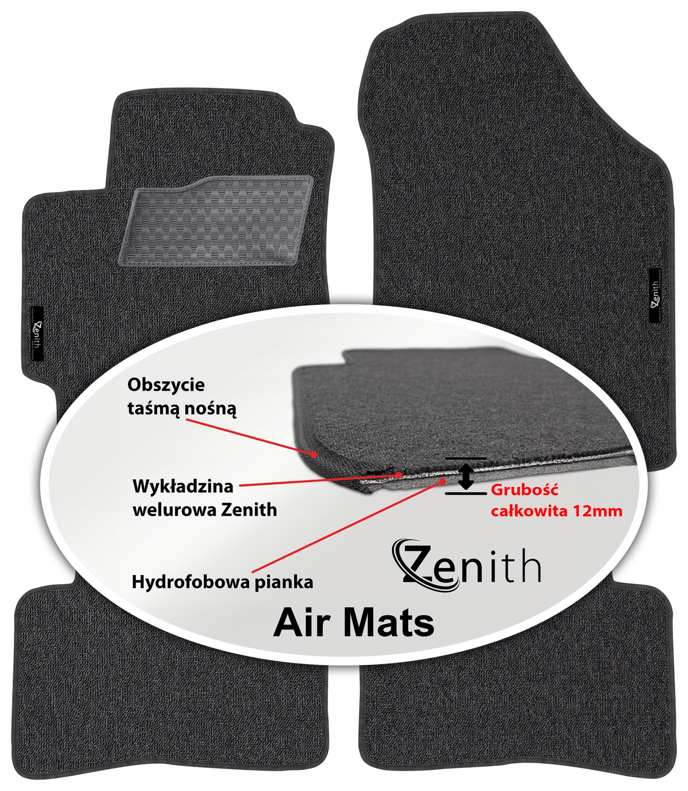 Hyundai Accent III 2006-2011 Velúrové koberčeky do auta Zenith Air Mats